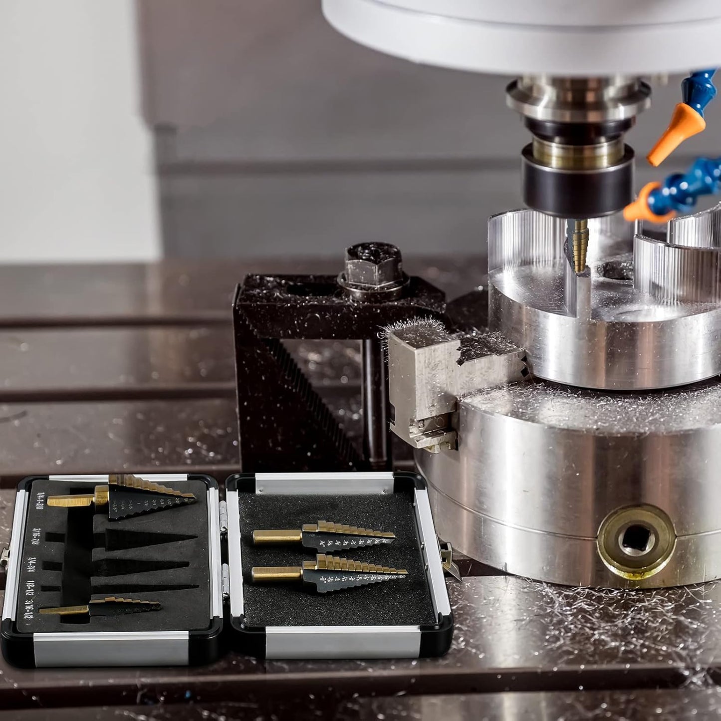 5PCS HSS Titanium Step Drill Bit Set